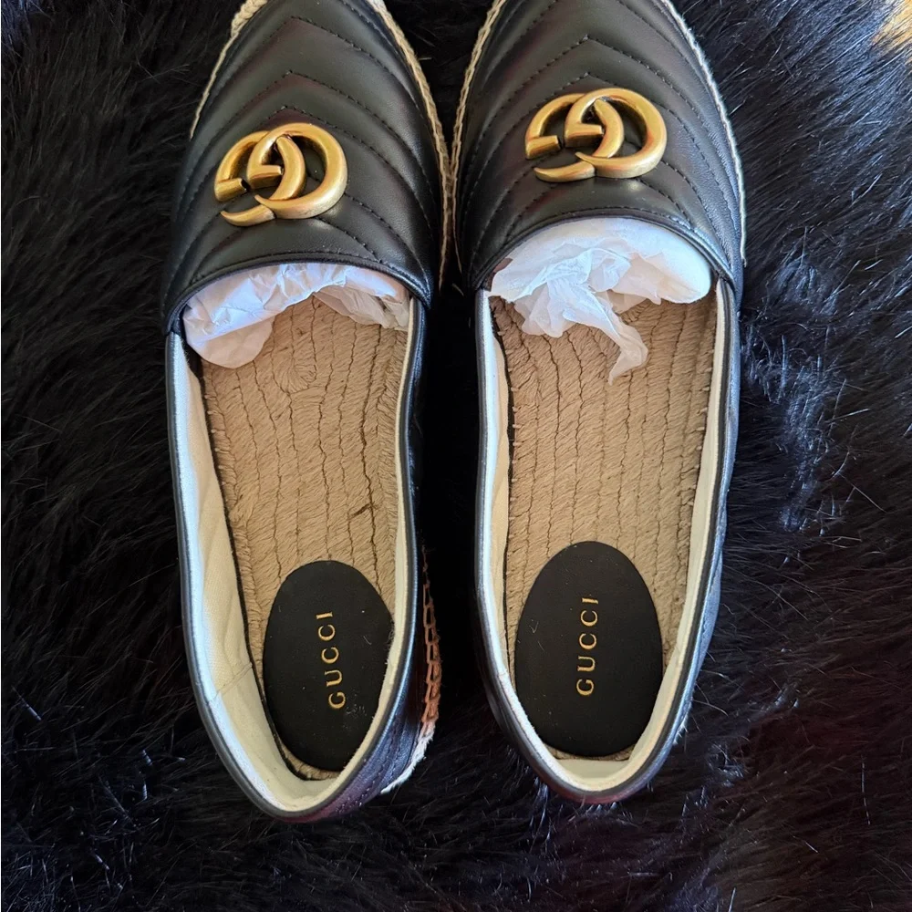 Gucci Black and Gold Espadrilles - Picture 6 of 6